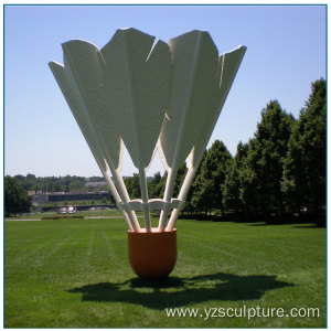 Outdoor Stainless Steel Badminton Sculpture For Sale